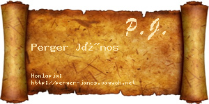 Perger János névjegykártya