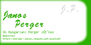 janos perger business card